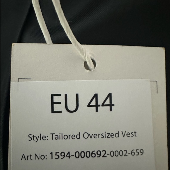 NA-KD Oversized Vest Size 44 Black Sleeveless Button-Up Vest - Picture 11 of 14